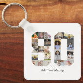 Nummer 80 Fotocollage Sleutelhanger (Voorkant)