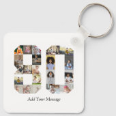 Nummer 80 Fotocollage Sleutelhanger (Achterkant)