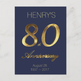 Nummer 80 het Blauwe Goud van het 80ste Jubileum Briefkaart