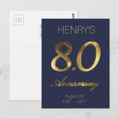 Nummer 80 het Blauwe Goud van het 80ste Jubileum Briefkaart (Voorkant / Achterkant)