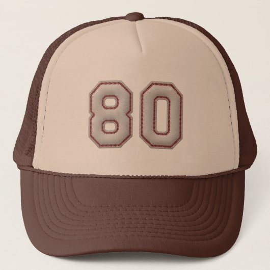 Nummer 80 met Cool Baseball Stitches Kijk Trucker Pet (Voorkant)