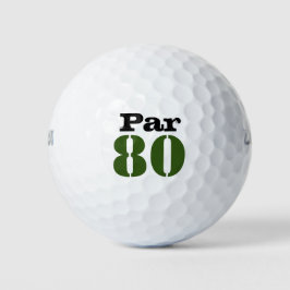 Nummer 80 par golfbaan voor 80e verjaardag golfer golfballen