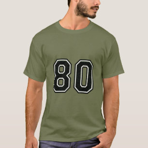 Nummer 80 Varsity Sport Jersey 80ste Verjaardag T-shirt
