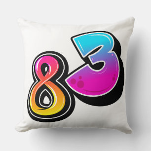 Nummer 83 Retro Gradiënt Bubbel Typografie Vector Kussen