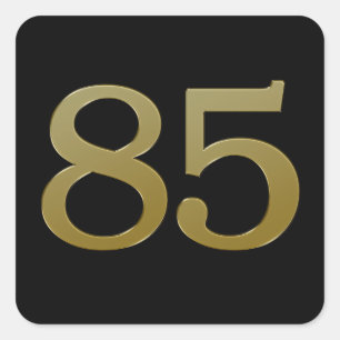 Nummer 85 Gouden Vierkante Sticker