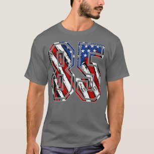 Nummer 85 Rood wit en Blauw-Amerikaanse vlag 85 te T-shirt