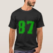 Nummer 87 Groene Sport Fan Jersey Nummer T-shirt (Voorkant)