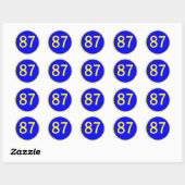 Nummer 87, in een cirkel ronde sticker (Vel)