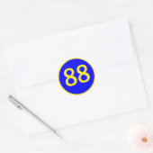 Nummer 88, in een cirkel ronde sticker (Envelop)