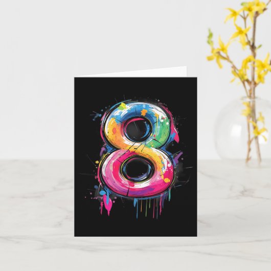 Nummer 8 8e verjaardag Acht jaar oude jongens meis Kaart (Gele Bloem)