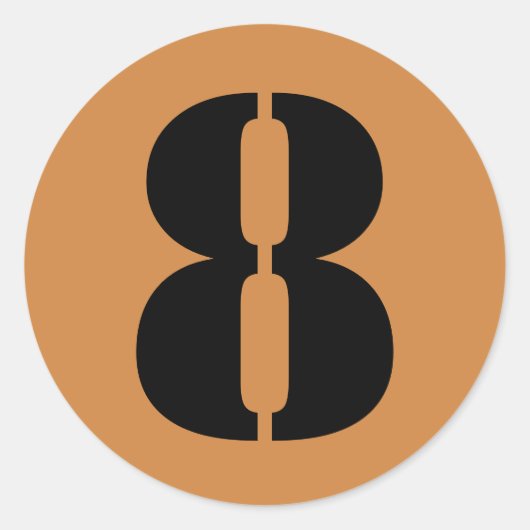 Nummer 8 Acht Peru Gouden Stencil Nummers door Jan Ronde Sticker (Voorkant)