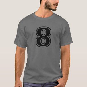 Nummer 8 acht vooraan t-shirt