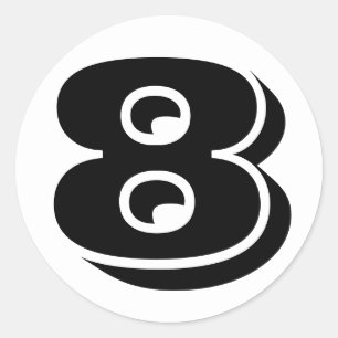 Nummer 8 Achtste azijnnummers van Janz Ronde Sticker