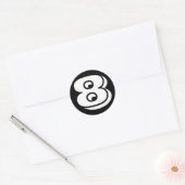 Nummer 8 Achtste Vineta-nummers van Janz Black Ronde Sticker (Envelop)