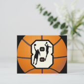 Nummer 8 Basketball en spelers Briefkaart (Staand voorkant)