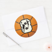 Nummer 8 Basketball en spelers Ronde Sticker (Envelop)