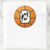 Nummer 8 Basketball en spelers Ronde Sticker (Tas)