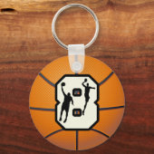Nummer 8 Basketball en spelers Sleutelhanger (Voorkant)