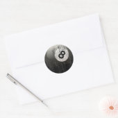 NUMMER 8 BILLIARDS BALL - ERODED AND AGENTSCHAP RONDE STICKER (Envelop)