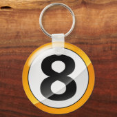 Nummer 8 goud sleutelhanger (Voorkant)