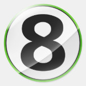 Nummer 8 groene sticker (Voorkant)
