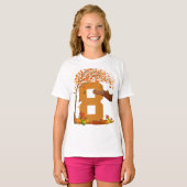 Nummer 8 Herfst Herfst Thanksgiving Thema 8 jaar o T-shirt (Voorkant volledig)