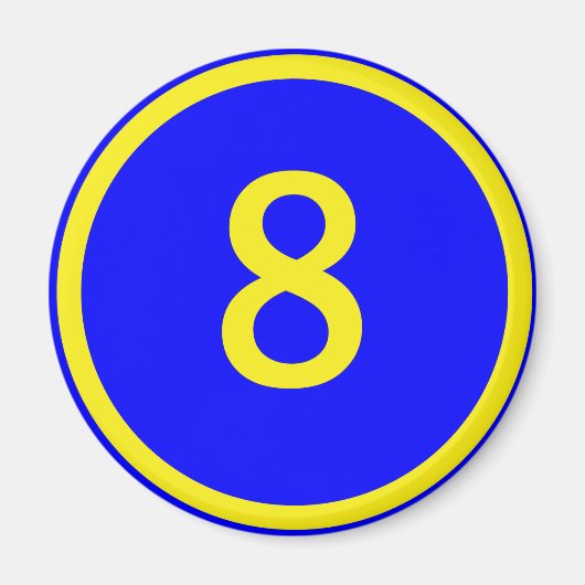 Nummer 8 in een cirkel magneet (Voorkant)