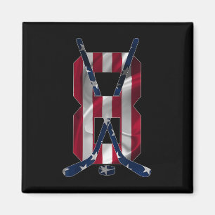 Nummer 8 Jaar IJshockey 8e Verjaardag Magneet