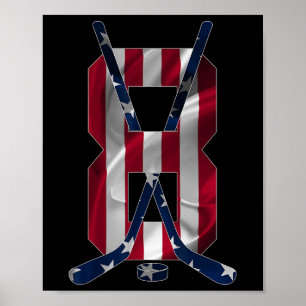 Nummer 8 Jaar IJshockey 8e Verjaardag Poster