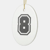 Nummer 8 keramisch ornament (Links)