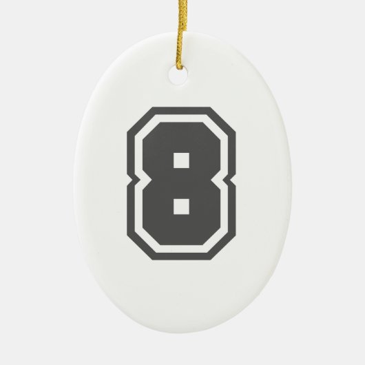 Nummer 8 keramisch ornament (Voorkant)