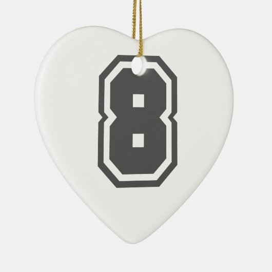 Nummer 8 keramisch ornament (Rechts)