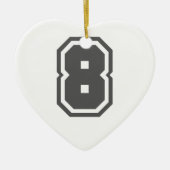 Nummer 8 keramisch ornament (Voorkant)