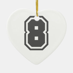 Nummer 8 keramisch ornament