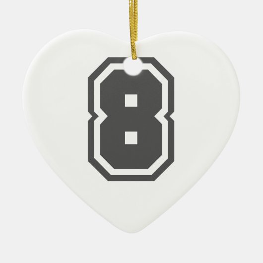 Nummer 8 keramisch ornament (Voorkant)