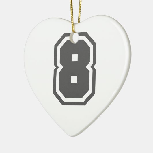 Nummer 8 keramisch ornament (Links)