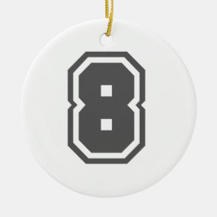Nummer 8 keramisch ornament