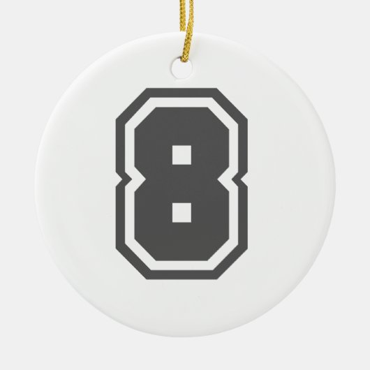 Nummer 8 keramisch ornament (Voorkant)
