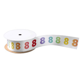 Nummer 8 Ribbon voor regenboogkleuren Satijnen Lint