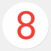 Nummer 8 ronde sticker (Voorkant)