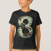 Nummer 8 Zombie Halloween Theme 8 Jaar Oude Kinder