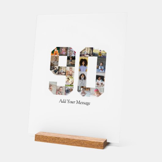 Nummer 90 Fotocollage Acryl Bord (Hoek)