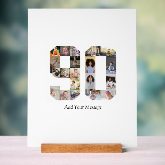Nummer 90 Fotocollage Acryl Bord (Neutraal)