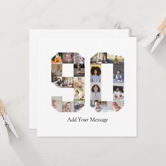 Nummer 90 Fotocollage Kaart (Voorkant / Achterkant in situ)