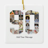 Nummer 90 Fotocollage Keramisch Ornament (Voorkant)