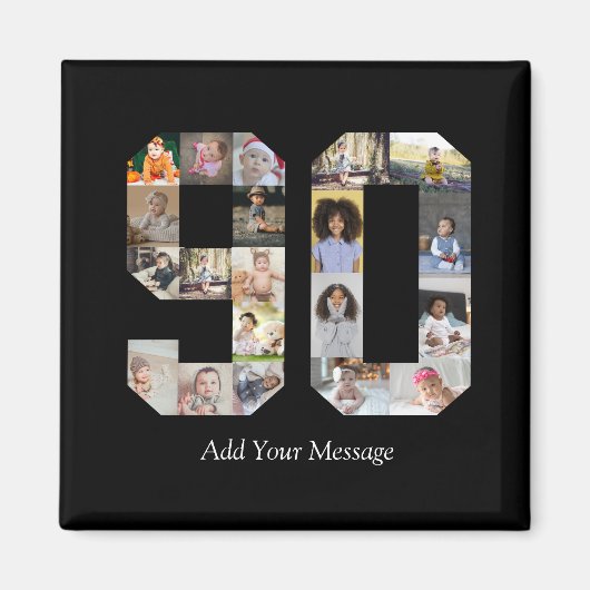 Nummer 90 Fotocollage Magneet (Voorkant)