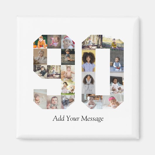 Nummer 90 Fotocollage Magneet (Voorkant)