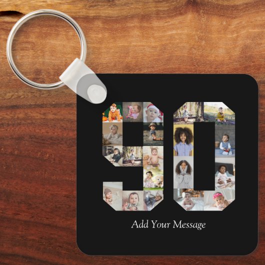 Nummer 90 Fotocollage Sleutelhanger (Voorkant)