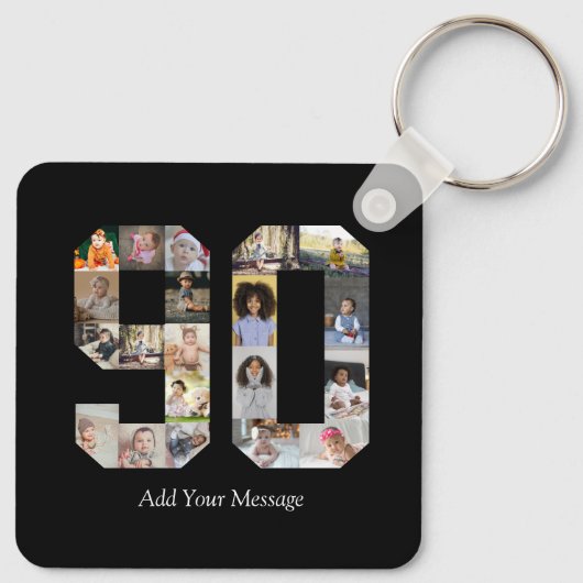 Nummer 90 Fotocollage Sleutelhanger (Achterkant)