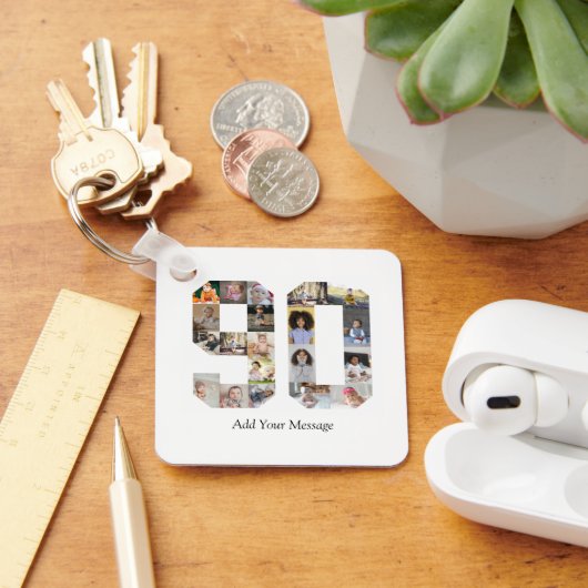 Nummer 90 Fotocollage Sleutelhanger (Bureau)